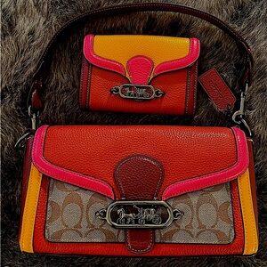 Coach Jade Shoulder Bag in Colorblock Signature Canvas with wallet-BRAND…